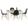 Stół kuchenny 110x70 Biały + Blat DS + 4 krzesła Skandynawskie Milano Czarne